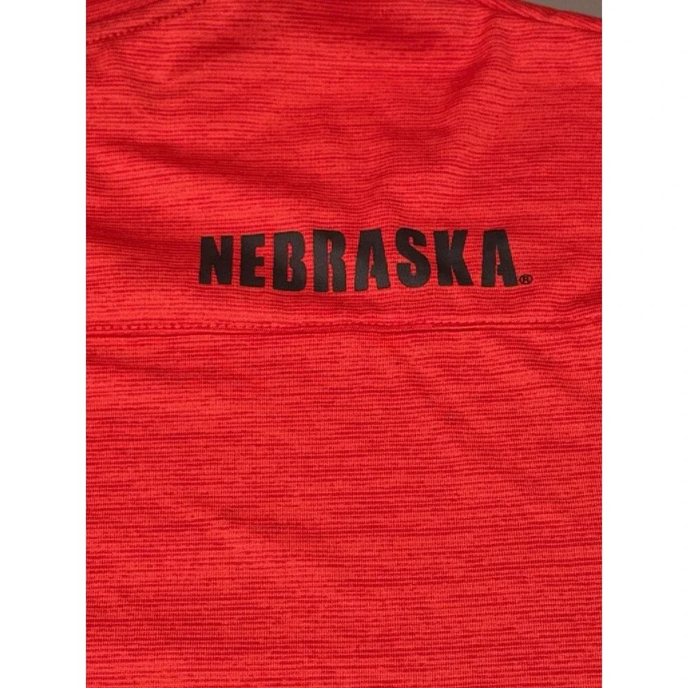 Colosseum Men's Nebraska Corn Huskers N 1/4 Zip Thin Light Jacket Red L Large